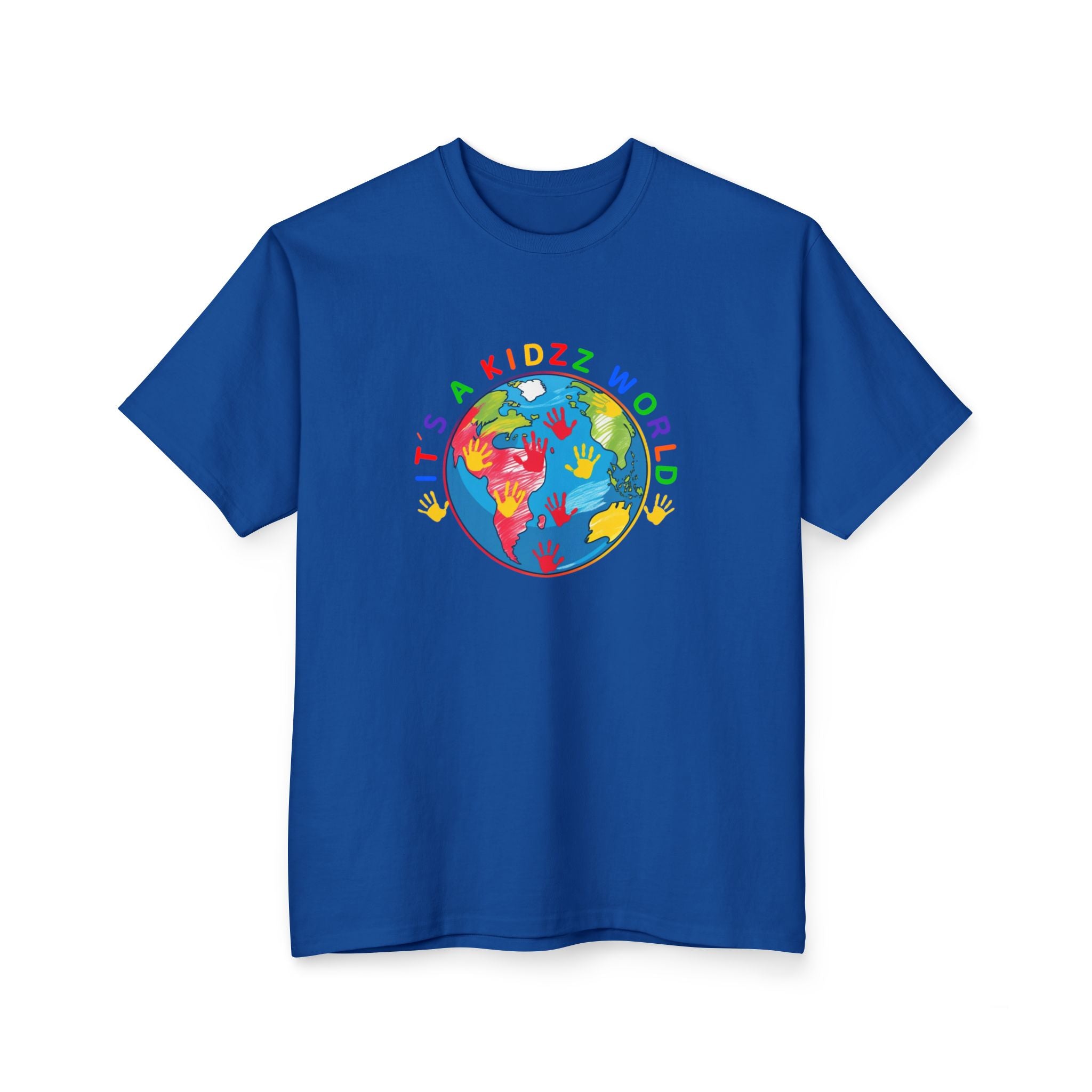 Kids World T-Shirt — "It's a Kidzz World" Colorful Globe Design