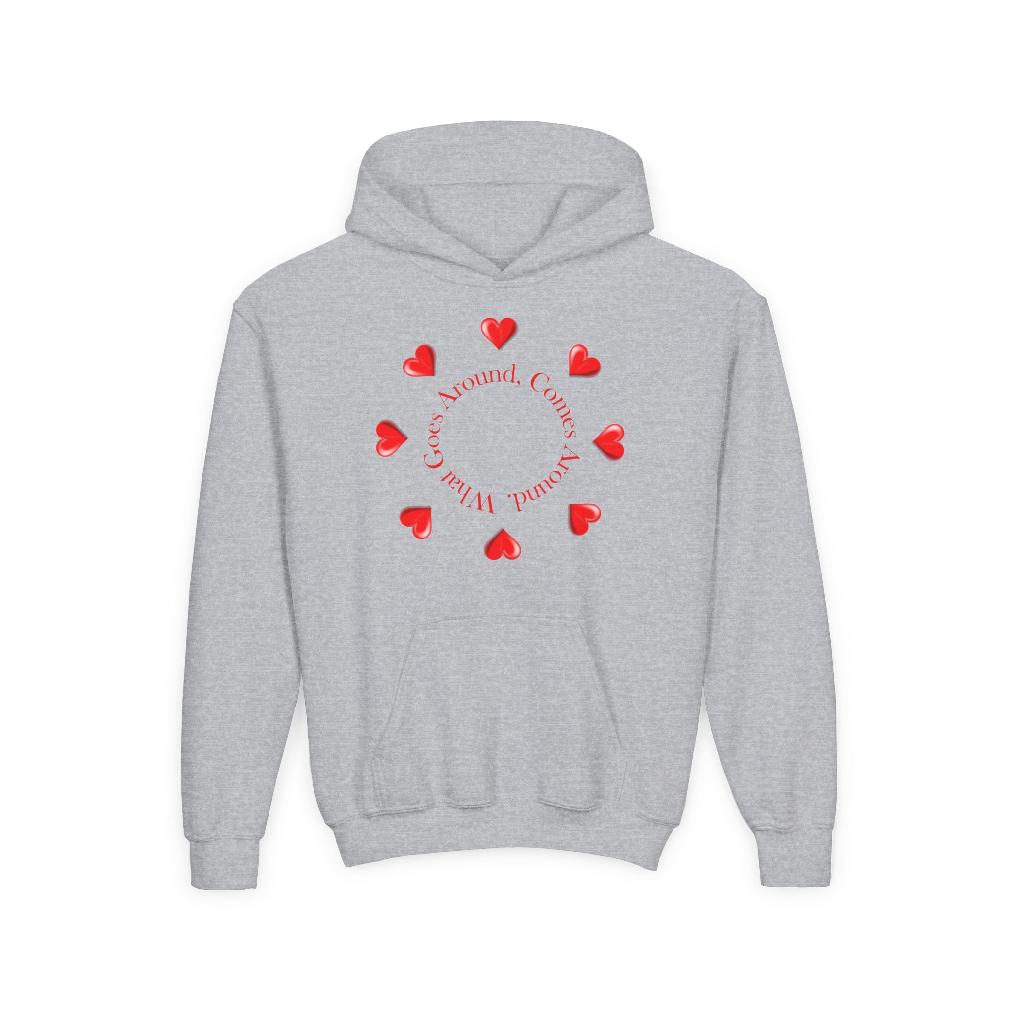 Youth Hoodie — "It's A Kidzz World" Colorful Earth & Hearts Charity Design