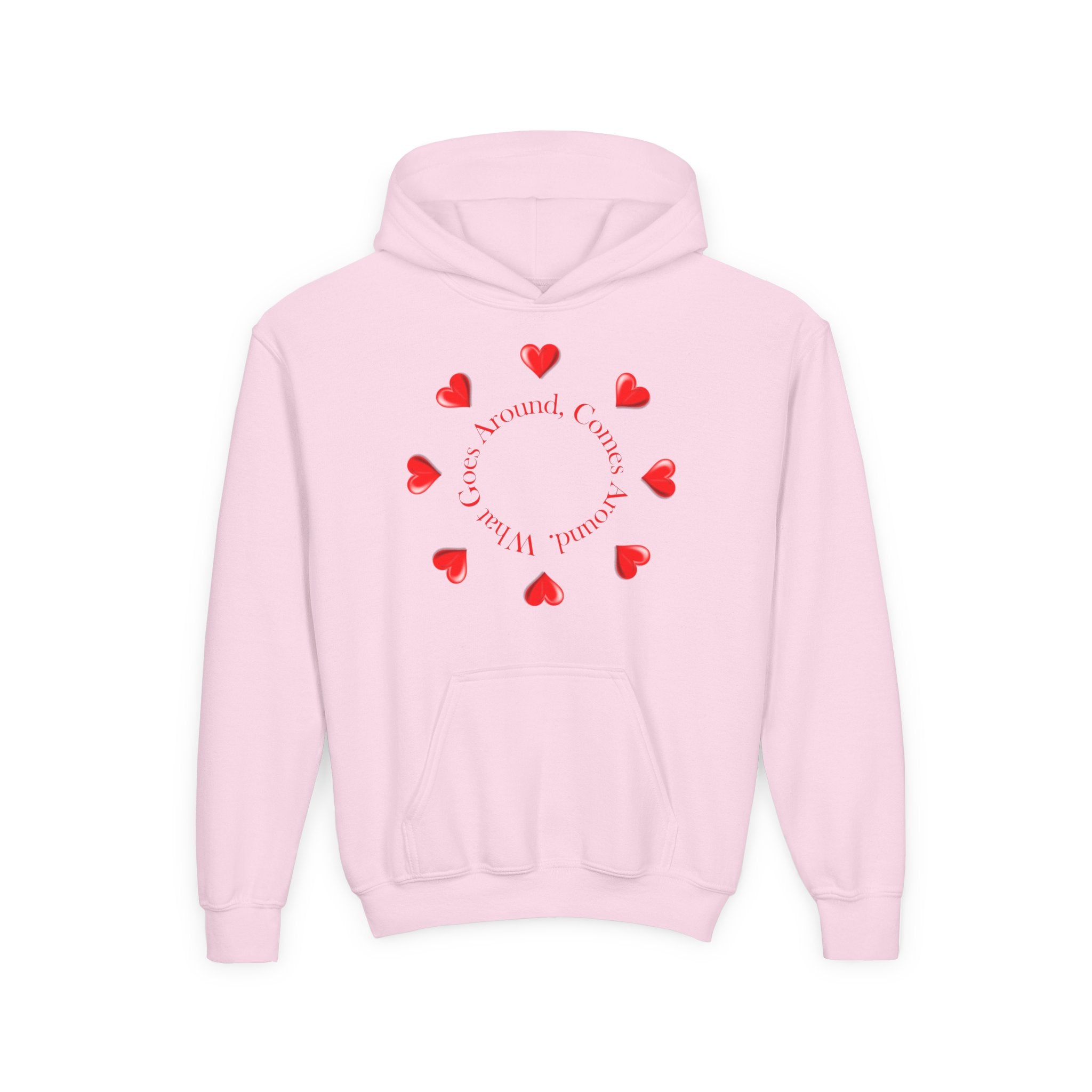 Youth Hoodie — "It's A Kidzz World" Colorful Earth & Hearts Charity Design