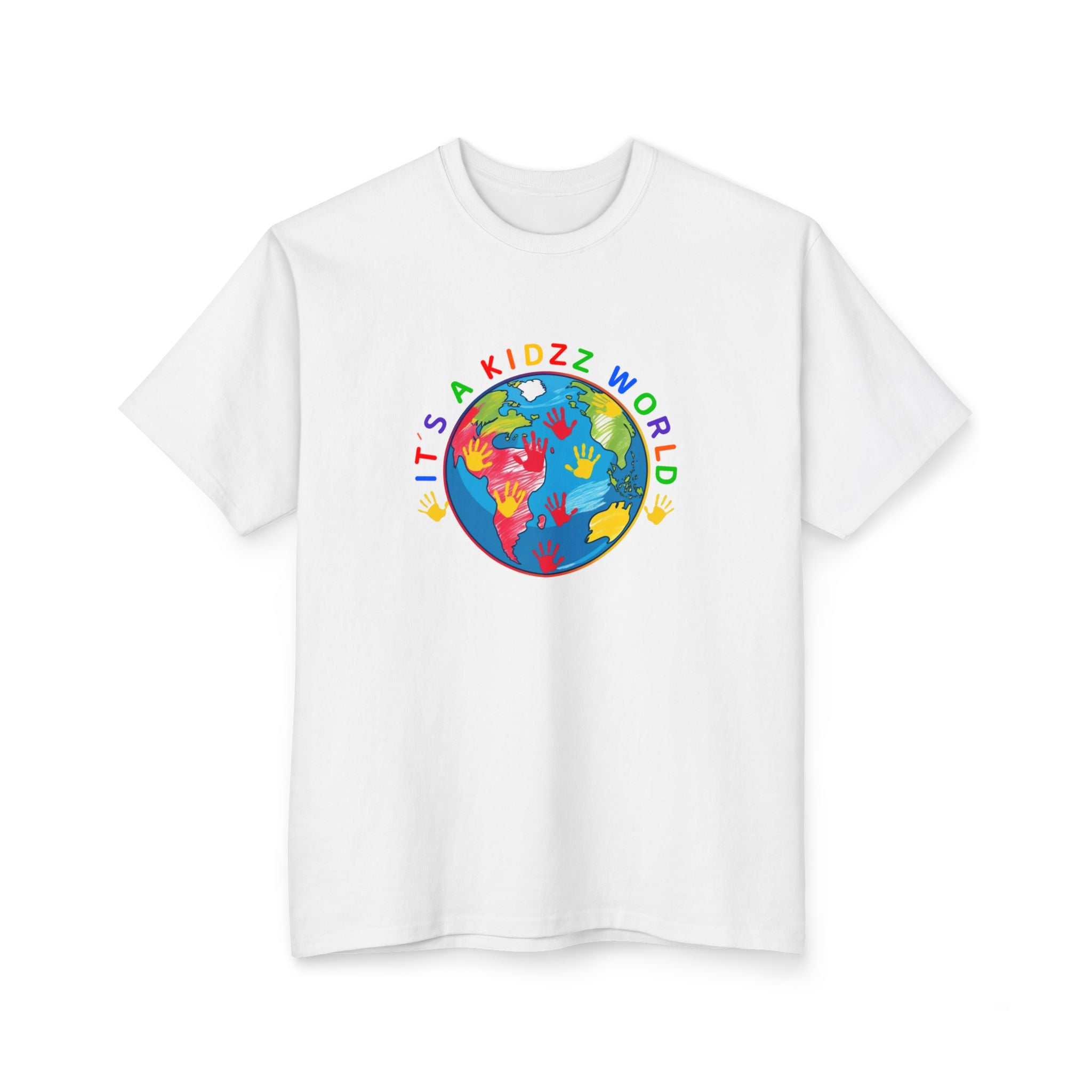 Kids World T-Shirt — "It's a Kidzz World" Colorful Globe Design