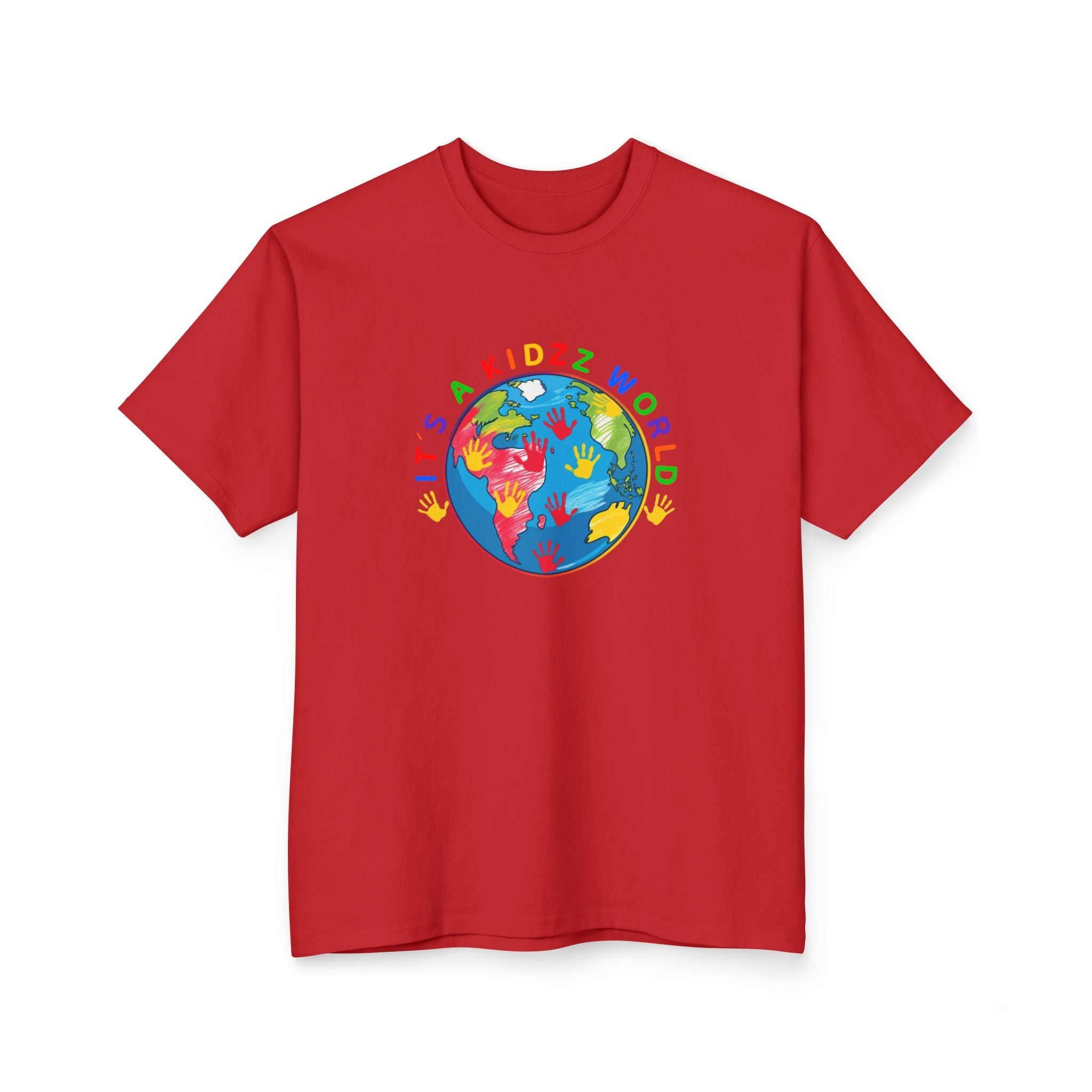 Kids World T-Shirt — "It's a Kidzz World" Colorful Globe Design