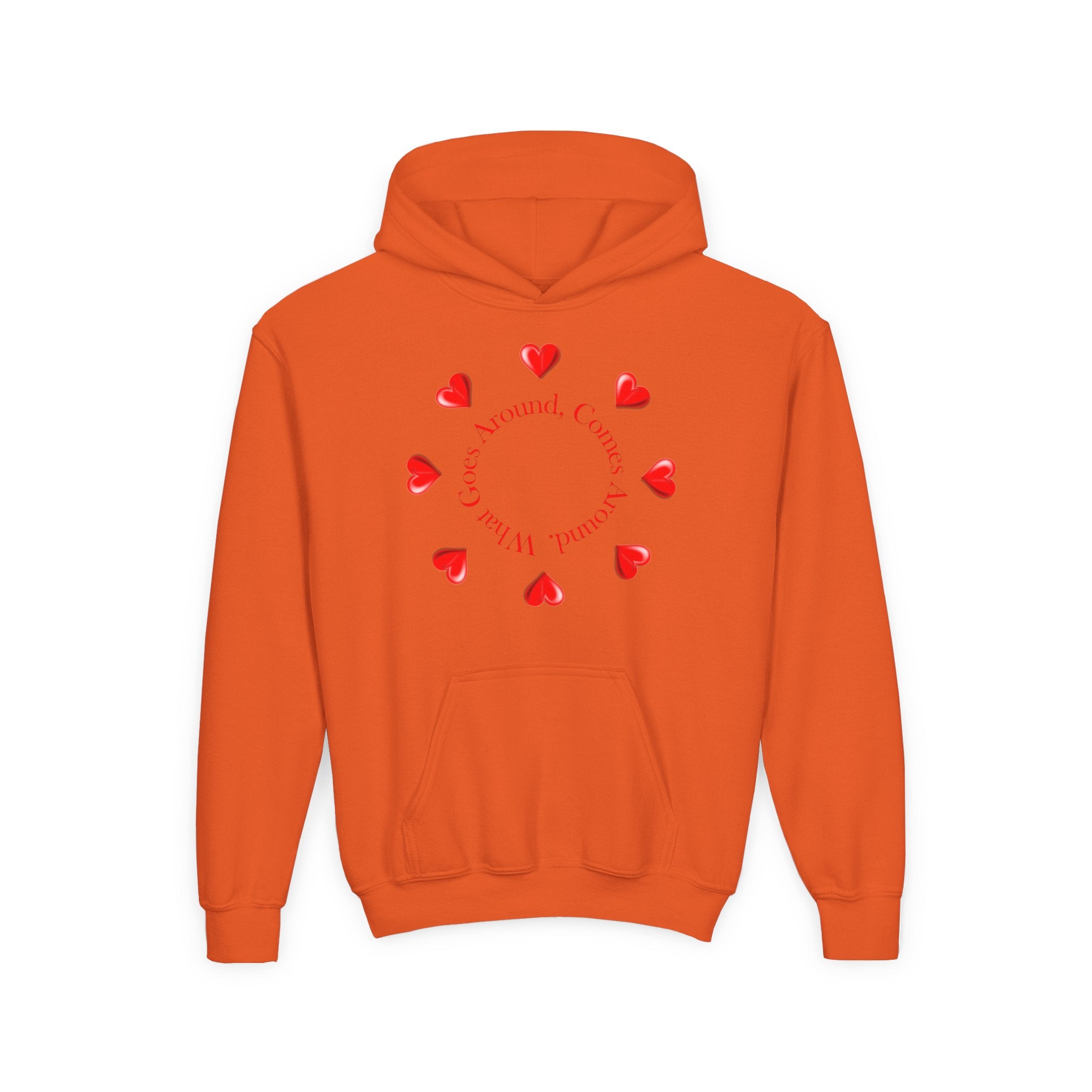 Youth Hoodie — "It's A Kidzz World" Colorful Earth & Hearts Charity Design