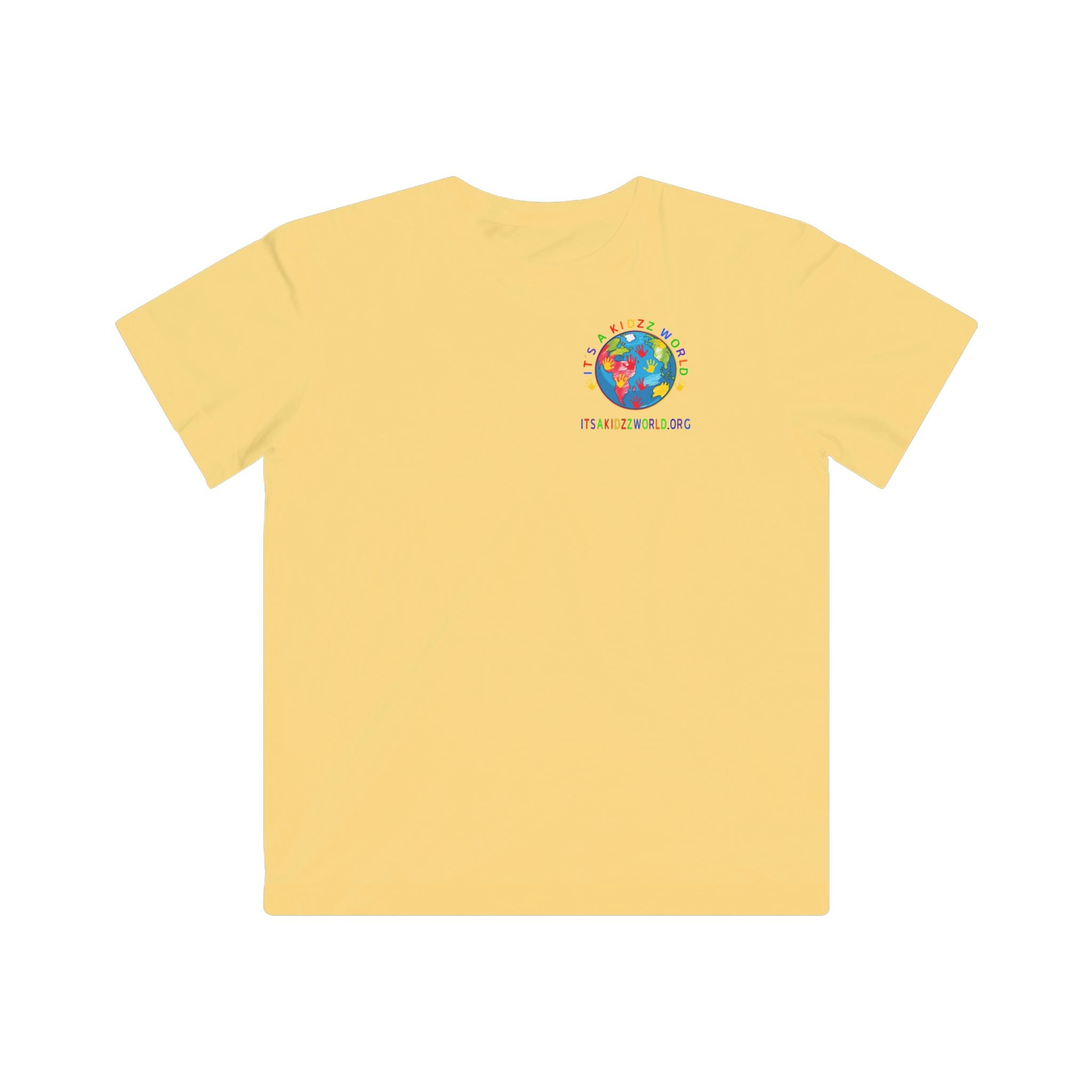 Kids Tee — "I Don’t Wanna Grow Up" Colorful Kidzz World Supporter Shirt